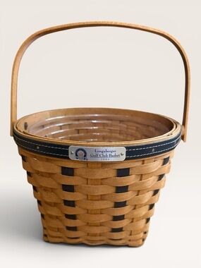 Longaberger 2004 Golf Club Basket w/Plastic Protector & Signed By Family